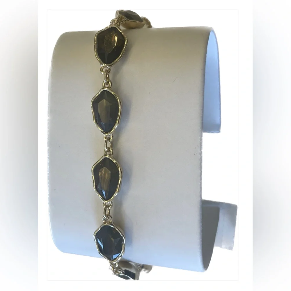 New Style & Co Women’s Colored Stone Slider Bracelet Brown/Green - Picture 3 of 4